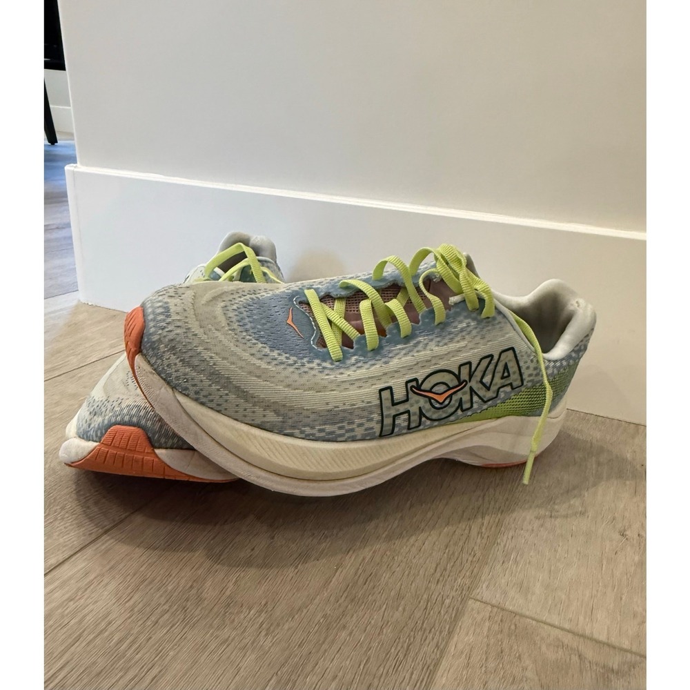 Hoka Mach X Running Shoes Womens 9.5 Blue Lime Green 1141451 DLL‎